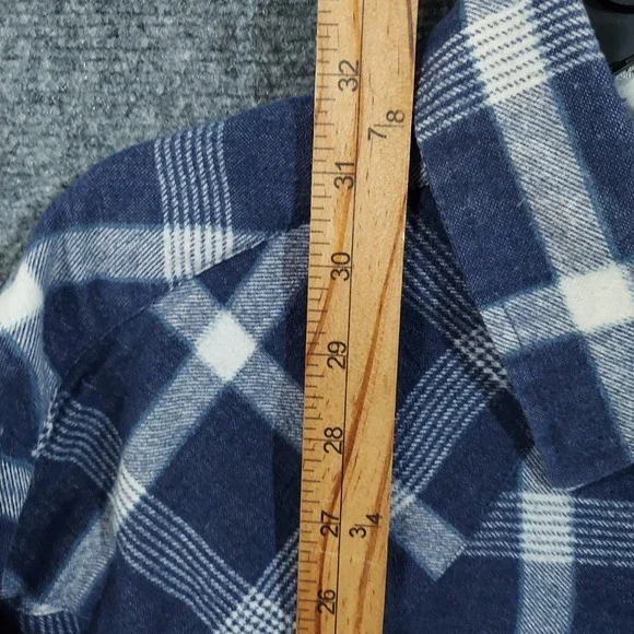 Sheplers Shirt Mens Large Blue White Plaid Western Pearl Snap Flannel Cowboy - Picture 6 of 8